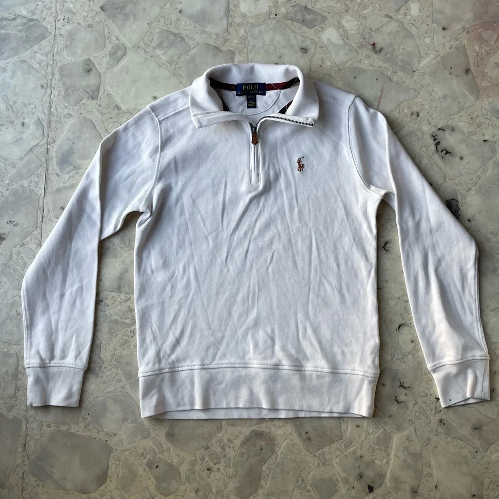 Polo by Ralph Lauren White Quarter-Zip Sweatshirt